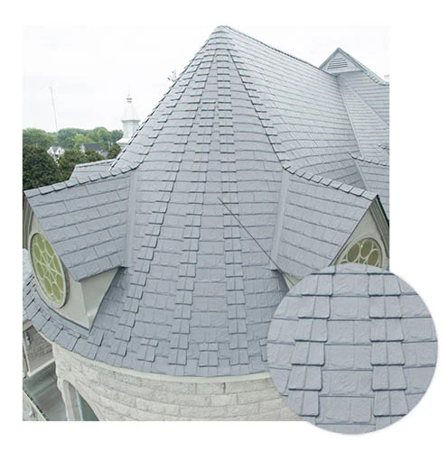 Maison avec une toiture métallique